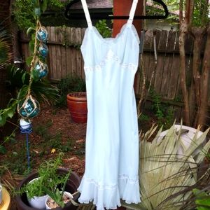 Vintage Slip Dress Midi Length Ruffle Details Size S/M